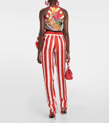 Top cropped Portofino in seta con stampa | Dolce&Gabbana