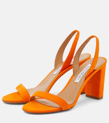 So Nude 85 suede block sandals | Aquazzura