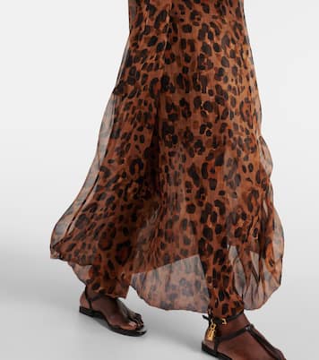 Leopard-print off-shoulder silk maxi dress | Dodo Bar Or