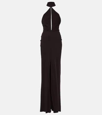 Cutout halterneck sablé jersey gown | Tom Ford