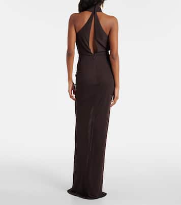 Cutout halterneck sablé jersey gown | Tom Ford