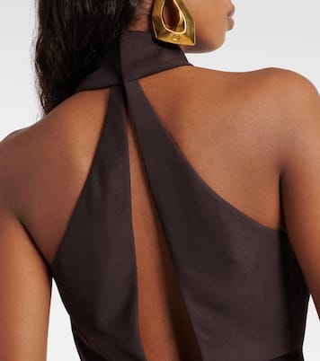 Cutout halterneck sablé jersey gown | Tom Ford