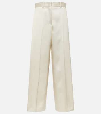 Pantaloni a gamba larga in raso | Jil Sander