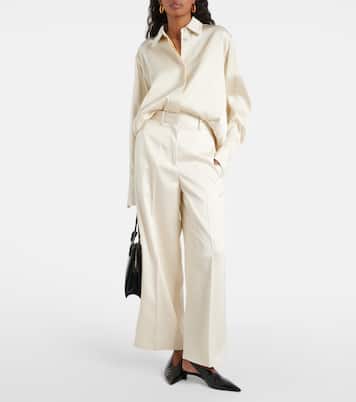 Pantaloni a gamba larga in raso | Jil Sander