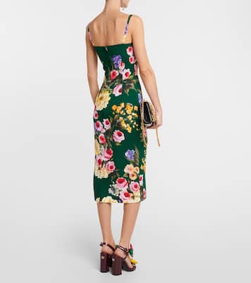 Vestido midi de cady de mezcla de seda | Dolce&Gabbana