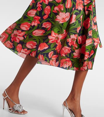 Abito chemisier in seta con stampa floreale | Carolina Herrera