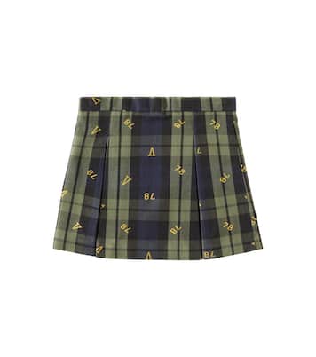 Jupe en jacquard de coton à carreaux | Versace Kids