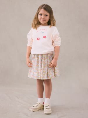 Felpa Fleurette in cotone con stampa | Bonpoint