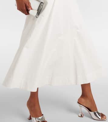 One-shoulder cotton poplin midi dress | Roland Mouret