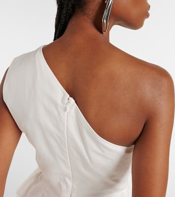 One-shoulder cotton poplin midi dress | Roland Mouret