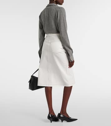 Falda midi de denim de tiro alto | Toteme