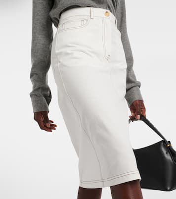 Falda midi de denim de tiro alto | Toteme