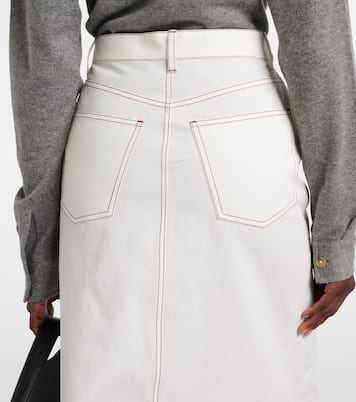 Falda midi de denim de tiro alto | Toteme