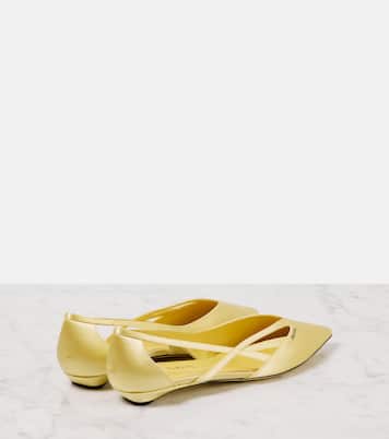 Ballerine in raso con logo | Prada