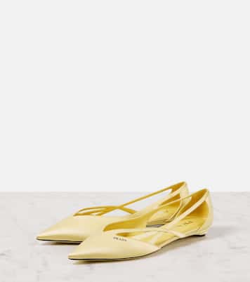 Ballerine in raso con logo | Prada
