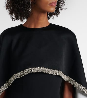 Abito lungo in crêpe di raso con cristalli | Roland Mouret