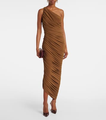 Diana ruched one-shoulder midi dress | Norma Kamali
