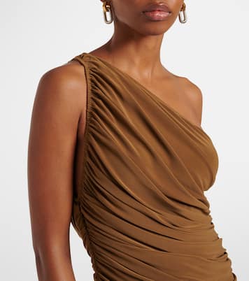 Diana ruched one-shoulder midi dress | Norma Kamali