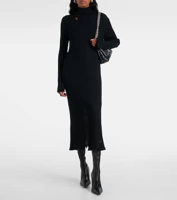 Vestido midi de mezcla de lana | Balenciaga