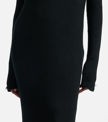 Vestido midi de mezcla de lana | Balenciaga
