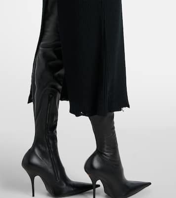 Vestido midi de mezcla de lana | Balenciaga