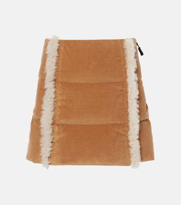 Minirock aus Cord mit Shearling | Moncler Grenoble