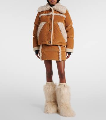 Minirock aus Cord mit Shearling | Moncler Grenoble