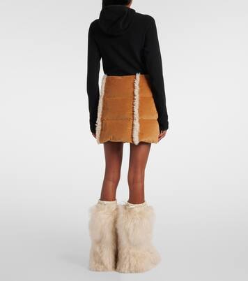 Minirock aus Cord mit Shearling | Moncler Grenoble