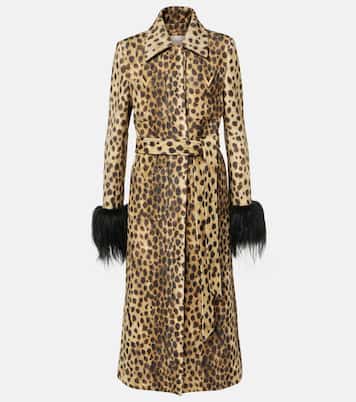 Jaguar Spots VGold belted wool coat | Valentino