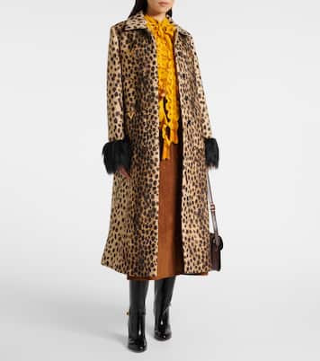 Jaguar Spots VGold belted wool coat | Valentino