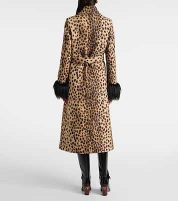 Jaguar Spots VGold belted wool coat | Valentino