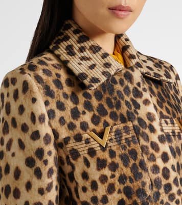 Jaguar Spots VGold belted wool coat | Valentino