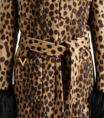 Jaguar Spots VGold belted wool coat | Valentino