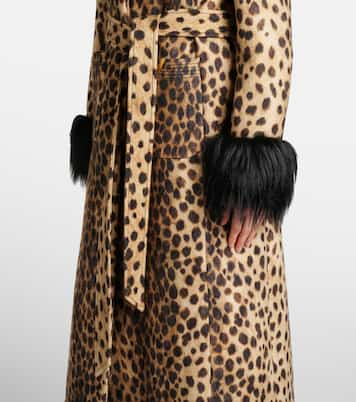 Jaguar Spots VGold belted wool coat | Valentino