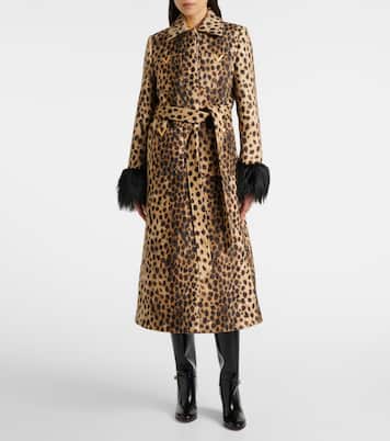 Jaguar Spots VGold belted wool coat | Valentino