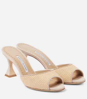 Jadara 70 raffia mules | Manolo Blahnik
