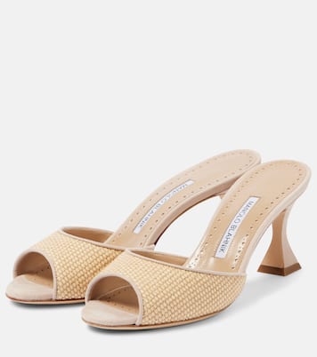 Jadara 70 raffia mules | Manolo Blahnik