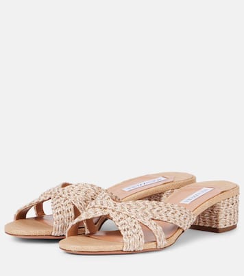 Sundance Beach 35 raffia mules | Aquazzura