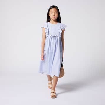 Vestido bordado a rayas | Chloé Kids