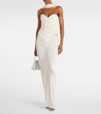 Samsara ruched strapless gown | The New Arrivals Ilkyaz Ozel