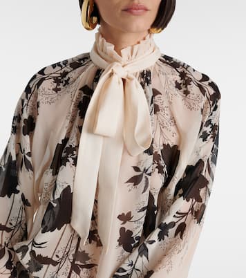 Blouse Cerere en soie à fleurs | La DoubleJ
