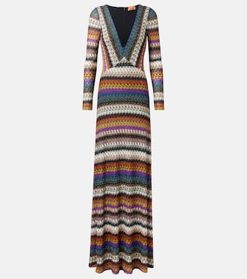 Striped lamé maxi dress | Missoni