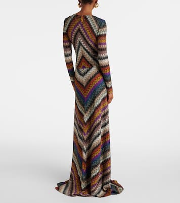 Striped lamé maxi dress | Missoni