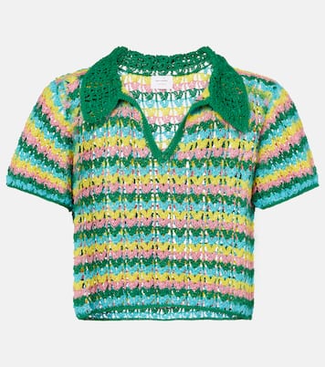 Polo rayé en crochet de coton | Anna Kosturova