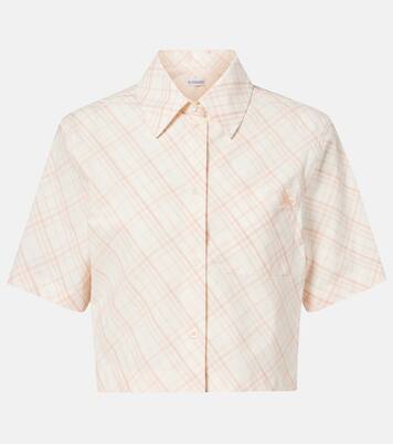 Camisa cropped Burberry Check de algodón  | Burberry