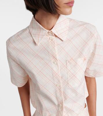 Camisa cropped Burberry Check de algodón  | Burberry