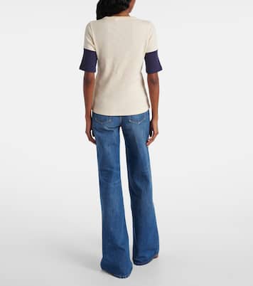 T-shirt in cotone e lana con logo | Chloé