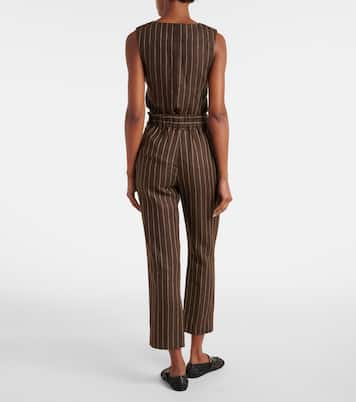 Thea pinstripe high-rise linen pants | Posse