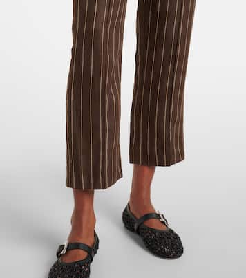 Thea pinstripe high-rise linen pants | Posse
