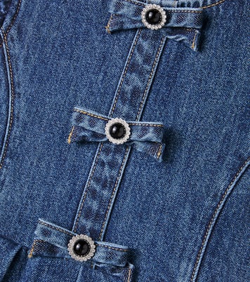 Bow-detail denim dress | Self-Portrait Kids